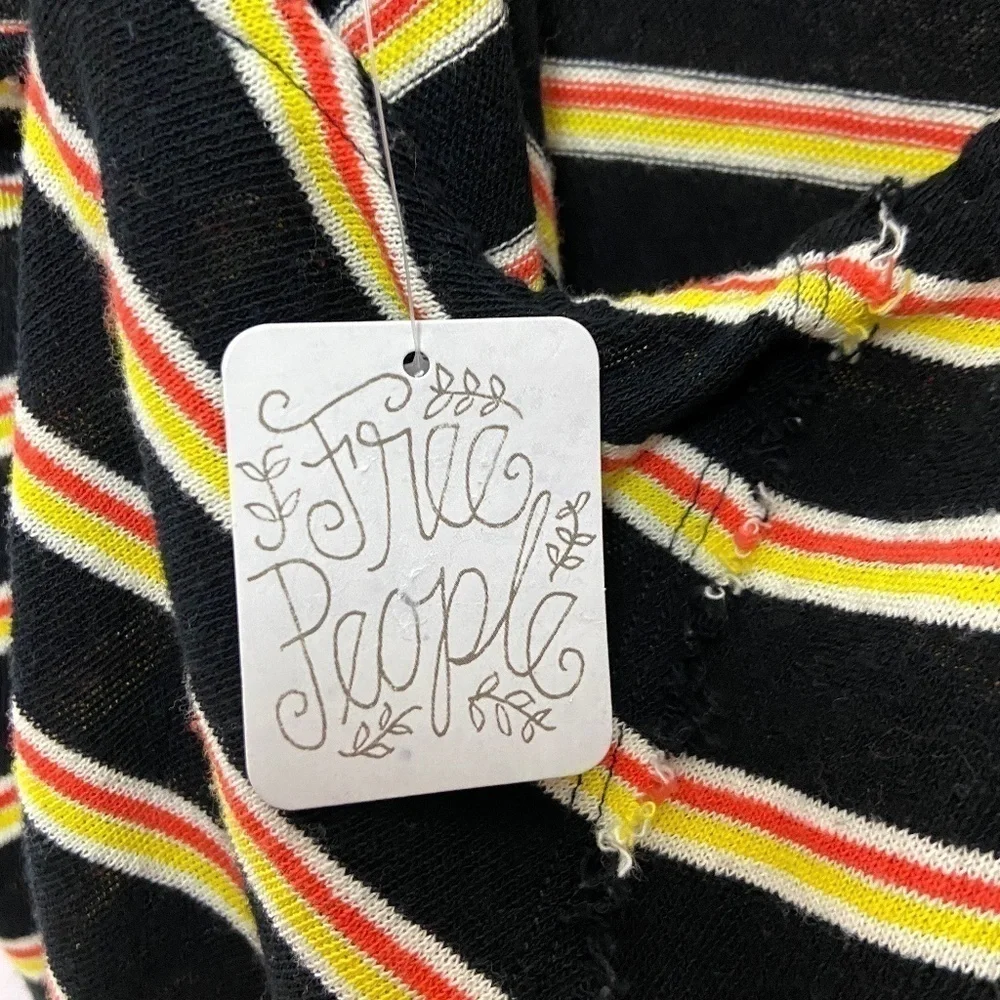 FREE PEOPLE | Black Striped Twist Back Tank Top